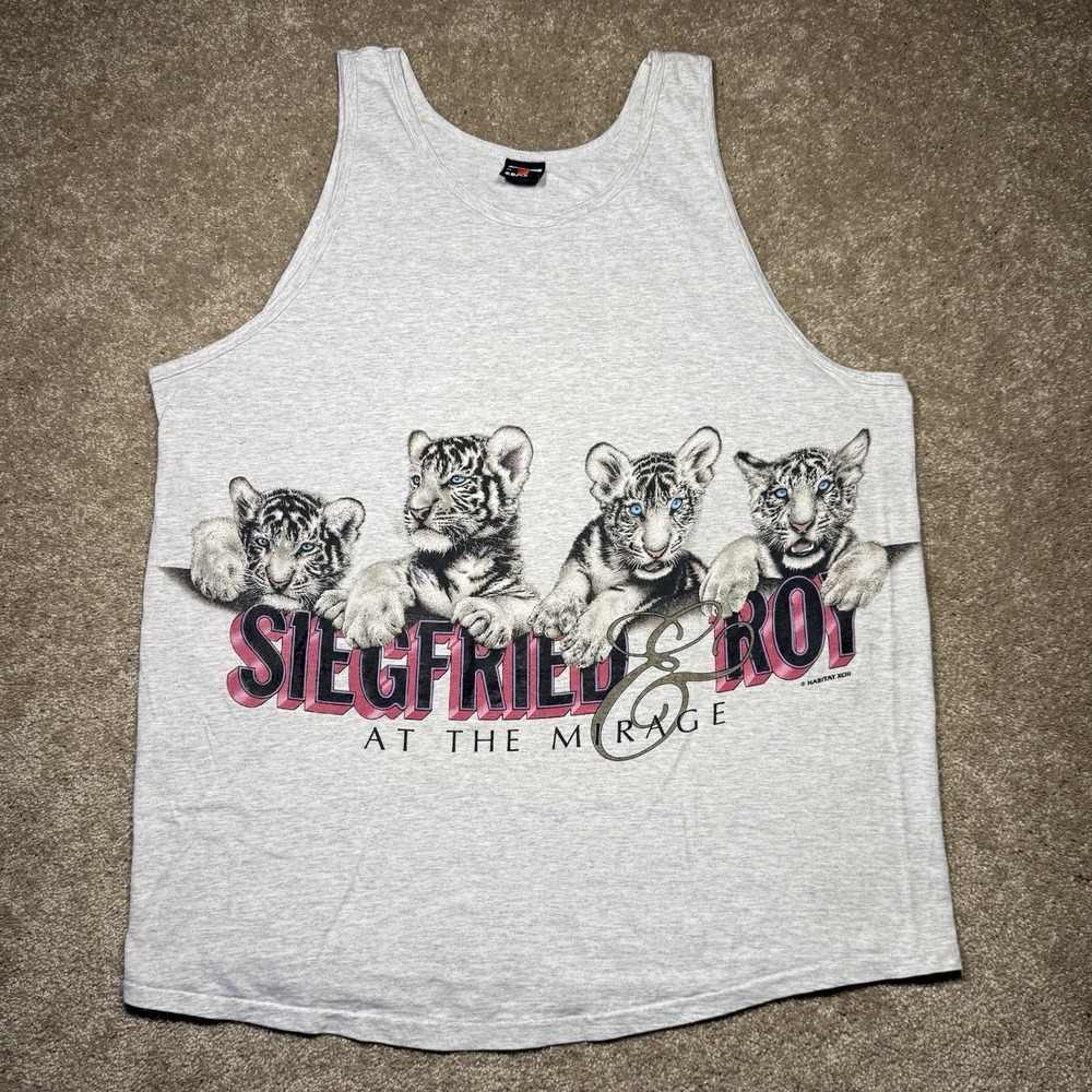 Vintage Siegfried & Roy At The Mirage Tank Top Size XLarge